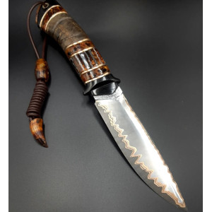 БУРШТИНОВИЙ IIІ ніж ручної роботи майстра Павла ГОНЧАРЕНКА, сталь - К110™ в обкладинках n690, 61 HRC. Photo 2